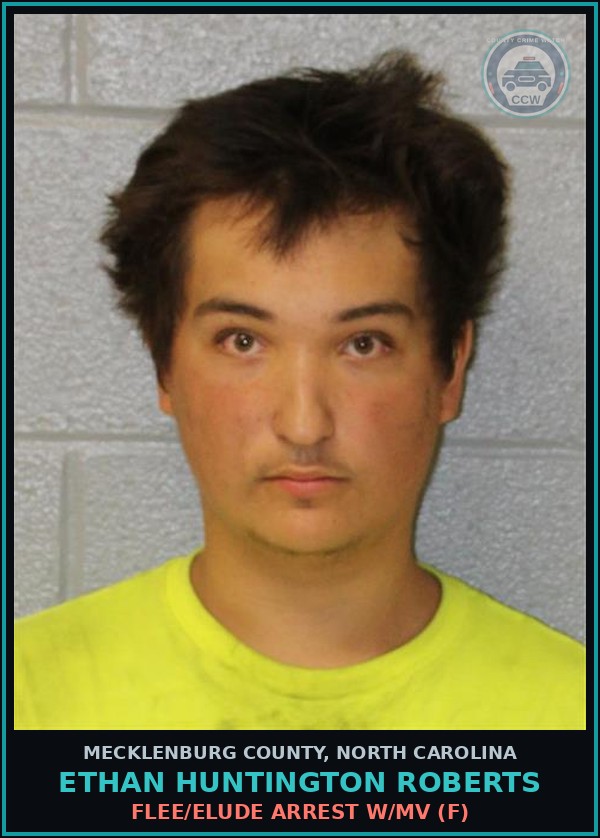 Booking mugshot of ETHAN HUNTINGTON ROBERTS in Mecklenburg County