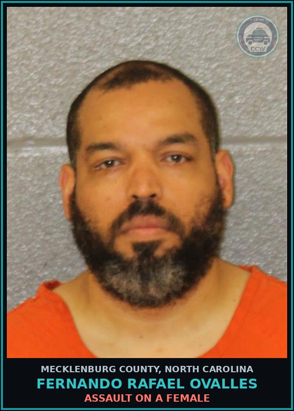 Booking mugshot of FERNANDO RAFAEL OVALLES in Mecklenburg County