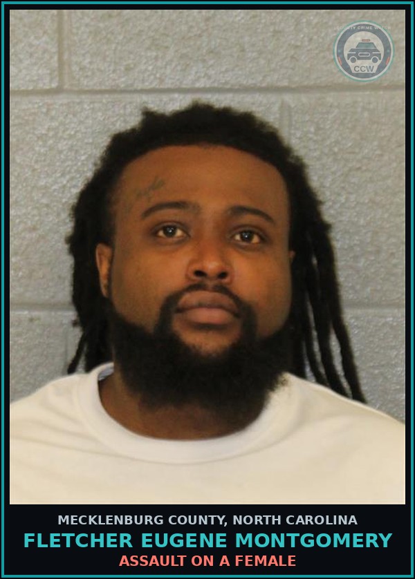 Booking mugshot of FLETCHER EUGENE MONTGOMERY in Mecklenburg County