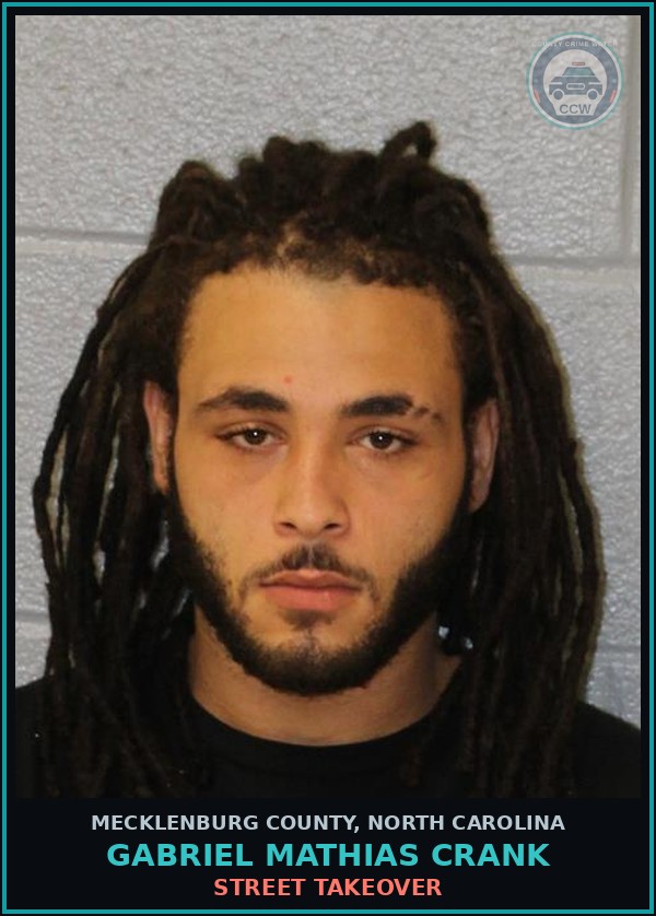 Booking mugshot of GABRIEL MATHIAS CRANK in Mecklenburg County