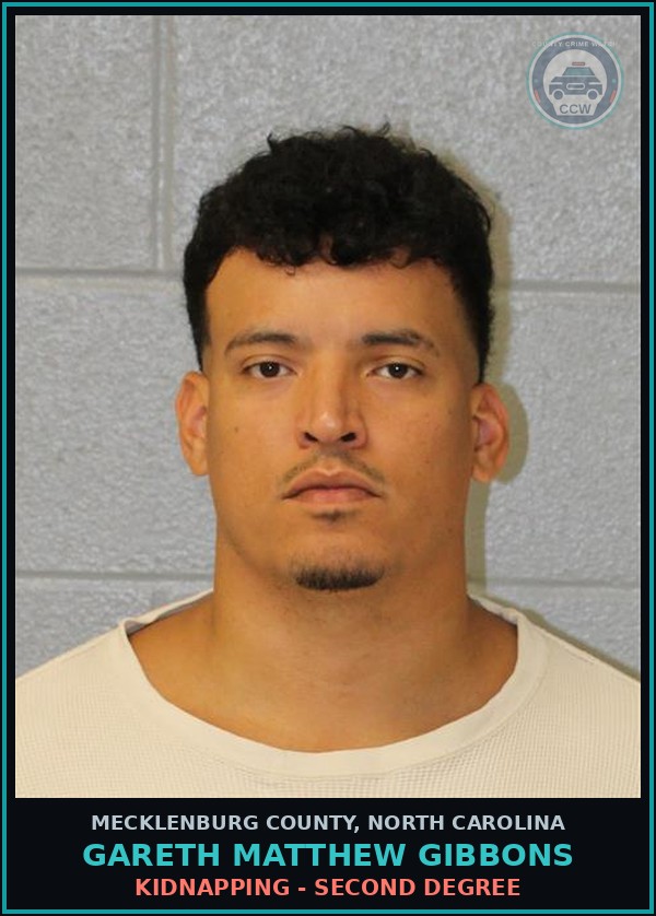 Booking mugshot of GARETH MATTHEW GIBBONS in Mecklenburg County