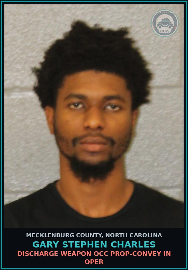 Booking mugshot of GARY STEPHEN CHARLES in Mecklenburg County