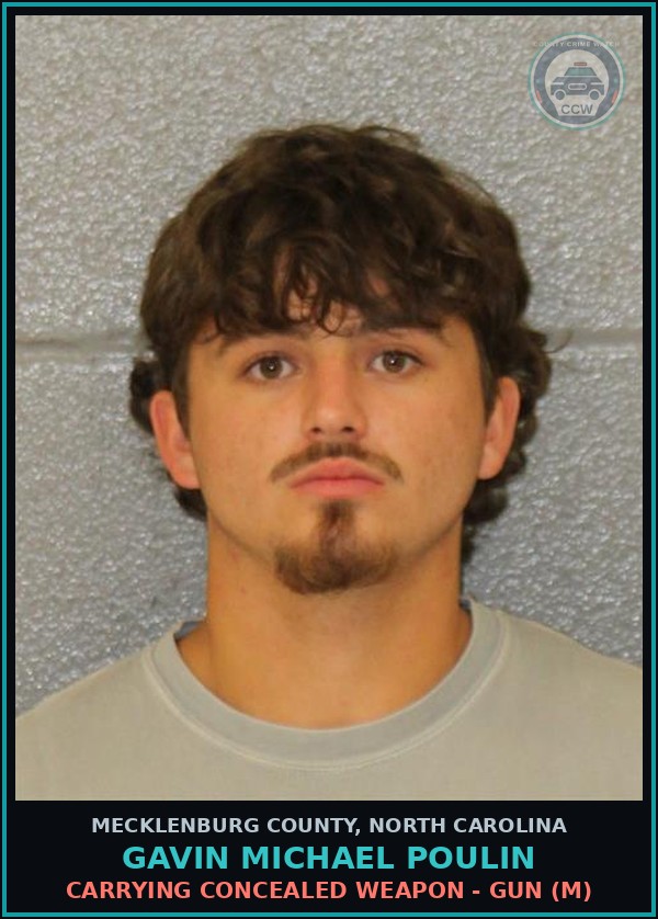 Booking mugshot of GAVIN MICHAEL POULIN in Mecklenburg County