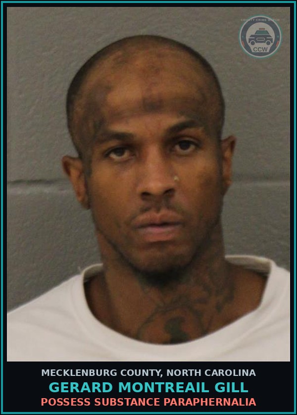 Booking mugshot of GERARD MONTREAIL GILL in Mecklenburg County