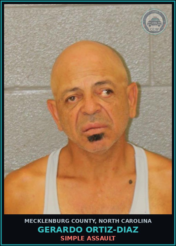 Booking mugshot of GERARDO ORTIZ-DIAZ in Mecklenburg County