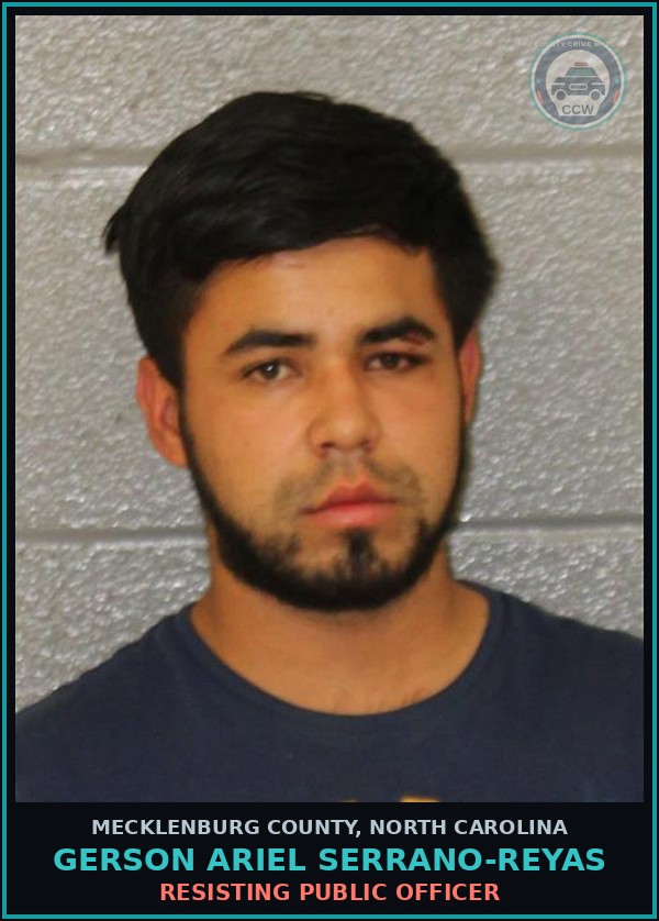 Booking mugshot of GERSON ARIEL SERRANO-REYAS in Mecklenburg County