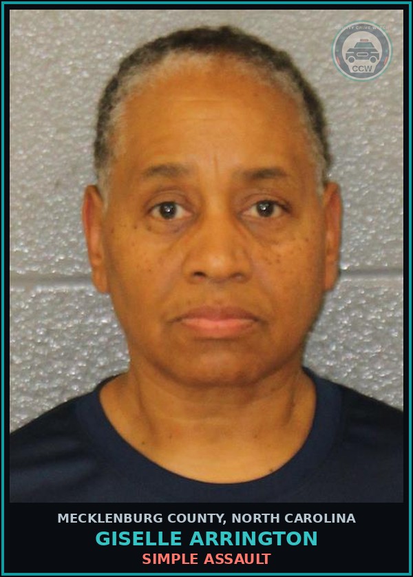 Booking mugshot of GISELLE ARRINGTON in Mecklenburg County