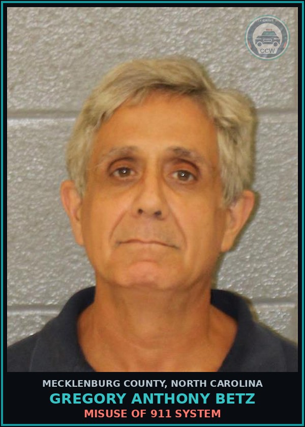 Booking mugshot of GREGORY ANTHONY BETZ in Mecklenburg County