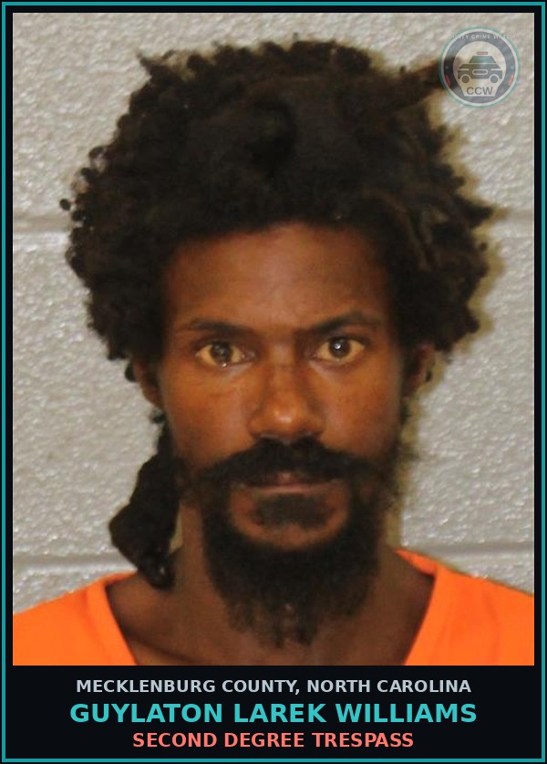 Booking mugshot of GUYLATON LAREK WILLIAMS in Mecklenburg County