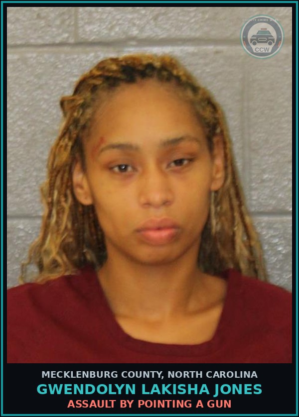 Booking mugshot of GWENDOLYN LAKISHA JONES in Mecklenburg County