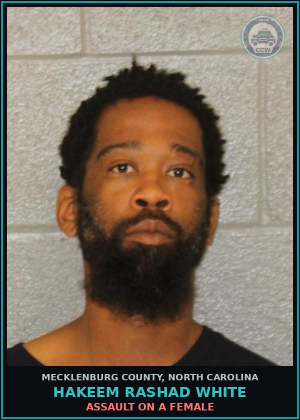 Booking mugshot of HAKEEM RASHAD WHITE in Mecklenburg County