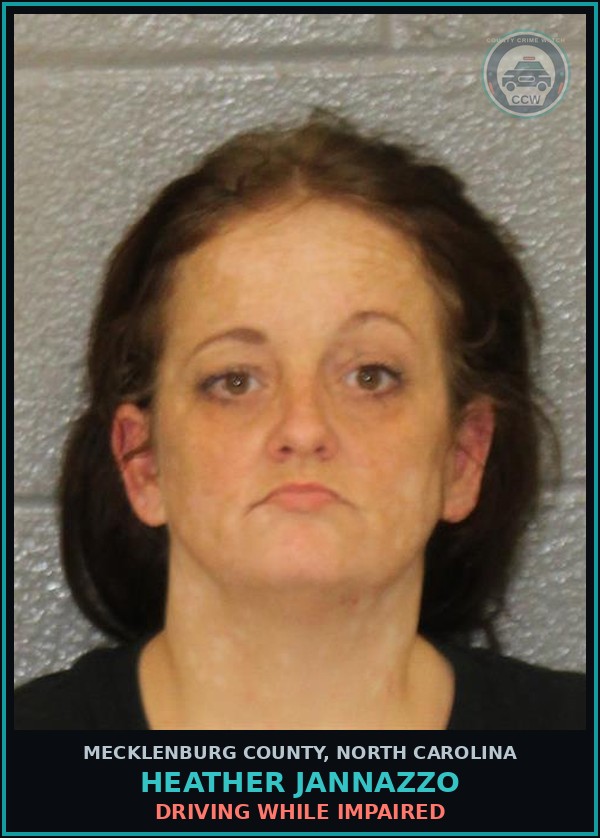 Booking mugshot of HEATHER JANNAZZO in Mecklenburg County