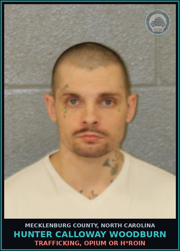 Booking mugshot of HUNTER CALLOWAY WOODBURN in Mecklenburg County