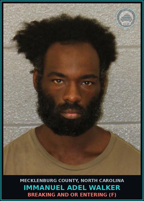 Booking mugshot of IMMANUEL ADEL WALKER in Mecklenburg County