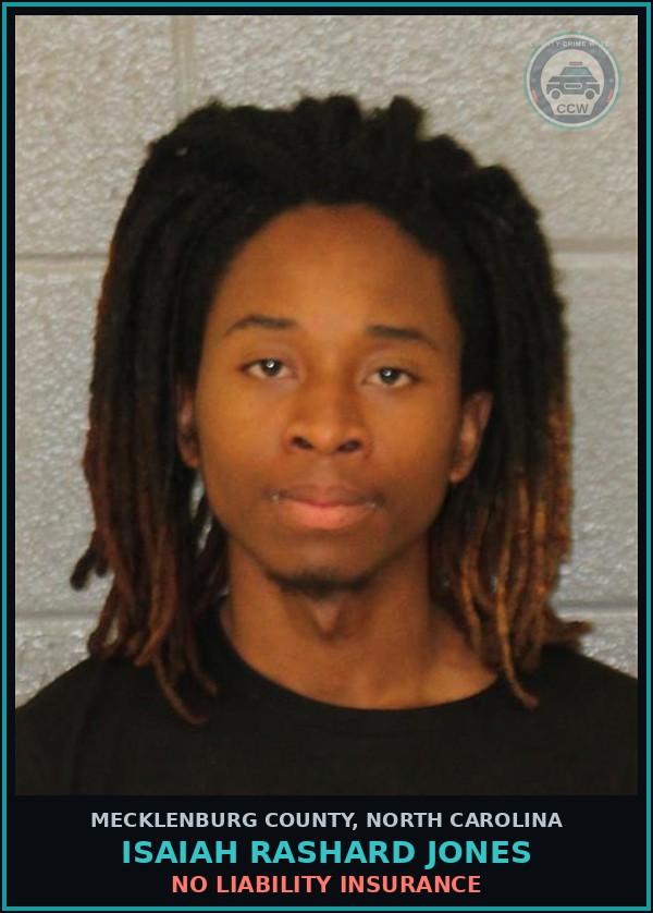 Booking mugshot of ISAIAH RASHARD JONES in Mecklenburg County