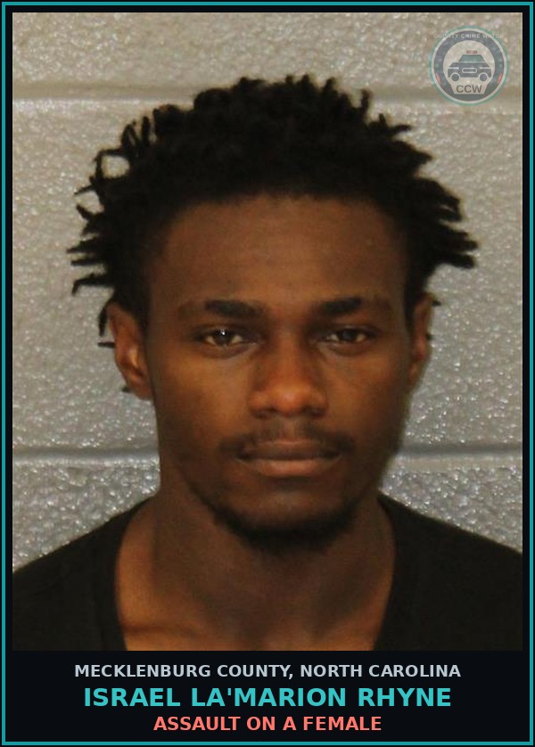 Booking mugshot of ISRAEL LA'MARION RHYNE in Mecklenburg County