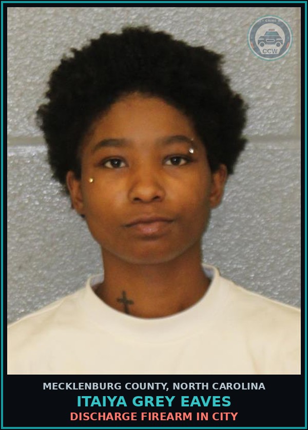 Booking mugshot of ITAIYA GREY EAVES in Mecklenburg County