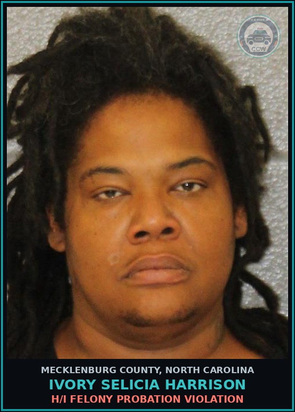 Booking mugshot of IVORY SELICIA HARRISON in Mecklenburg County