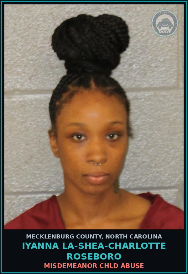 Booking mugshot of IYANNA LA-SHEA-CHARLOTTE ROSEBORO in Mecklenburg County