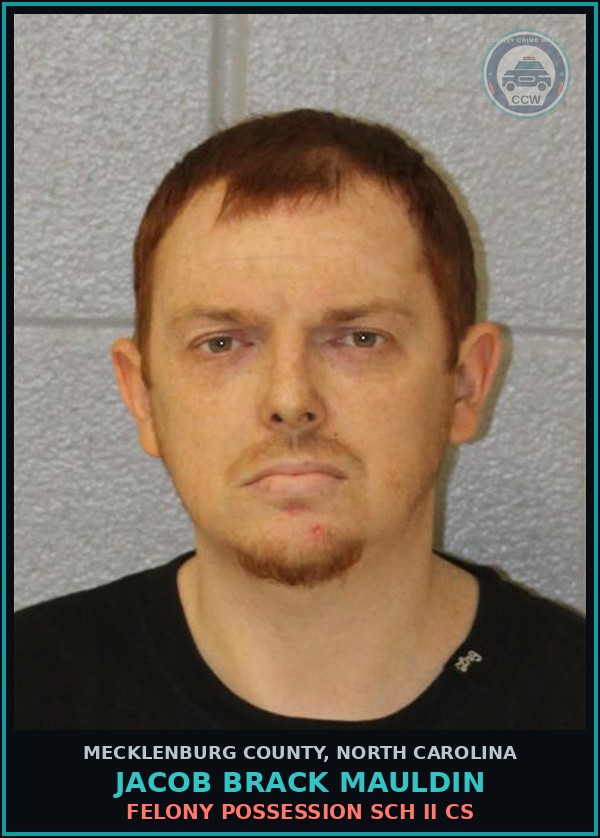 Booking mugshot of JACOB BRACK MAULDIN in Mecklenburg County