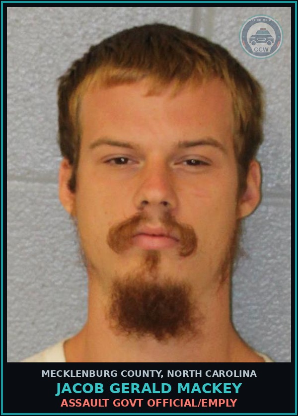Booking mugshot of JACOB GERALD MACKEY in Mecklenburg County
