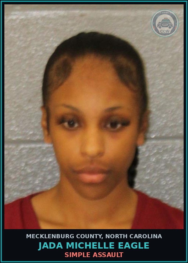 Booking mugshot of JADA MICHELLE EAGLE in Mecklenburg County