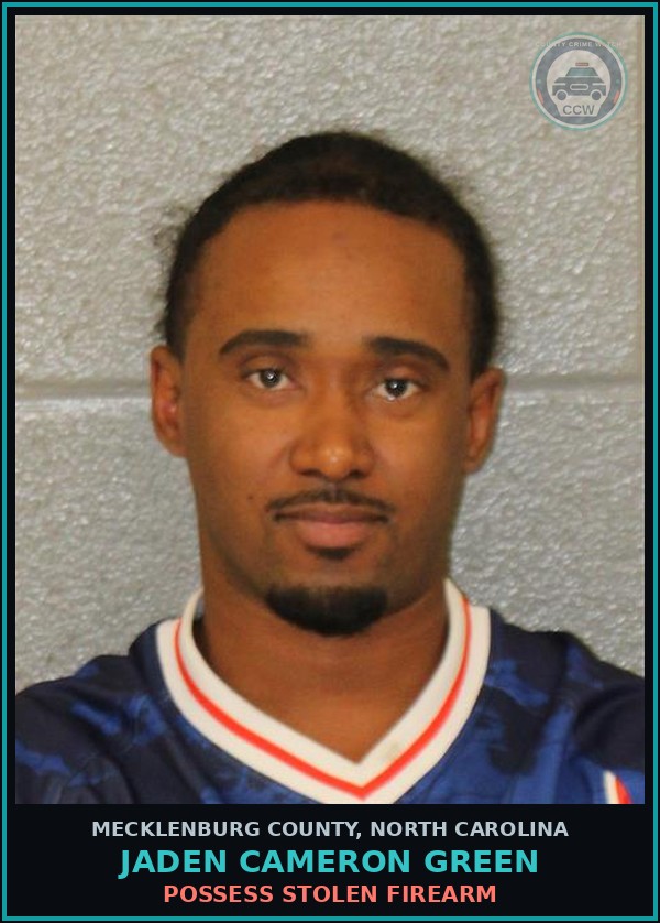 Booking mugshot of JADEN CAMERON GREEN in Mecklenburg County