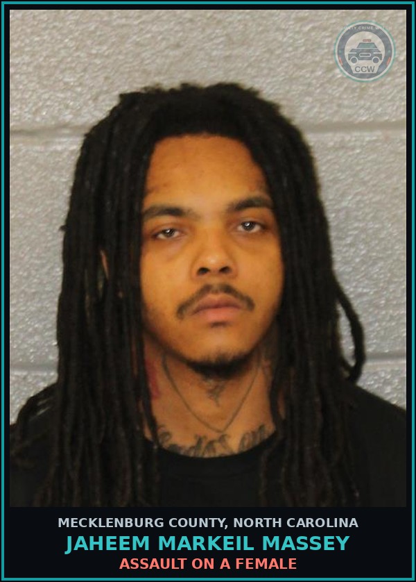 Booking mugshot of JAHEEM MARKEIL MASSEY in Mecklenburg County