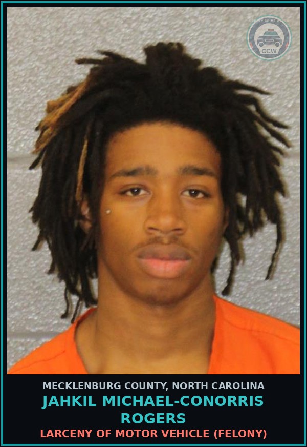 Booking mugshot of JAHKIL MICHAEL-CONORRIS ROGERS in Mecklenburg County