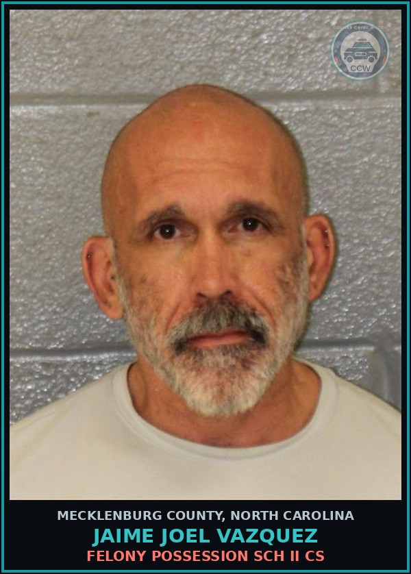 Booking mugshot of JAIME JOEL VAZQUEZ in Mecklenburg County