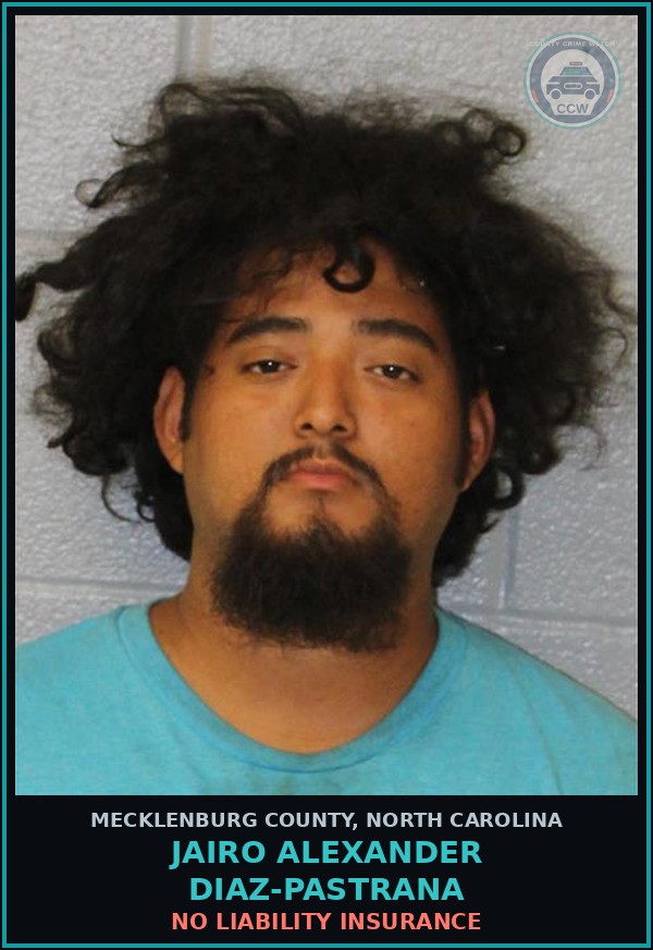 Booking mugshot of JAIRO ALEXANDER DIAZ-PASTRANA in Mecklenburg County