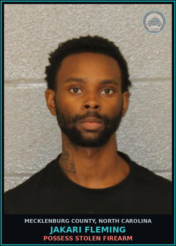 Booking mugshot of JAKARI FLEMING in Mecklenburg County
