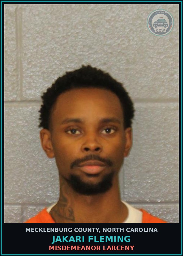 Booking mugshot of JAKARI FLEMING in Mecklenburg County