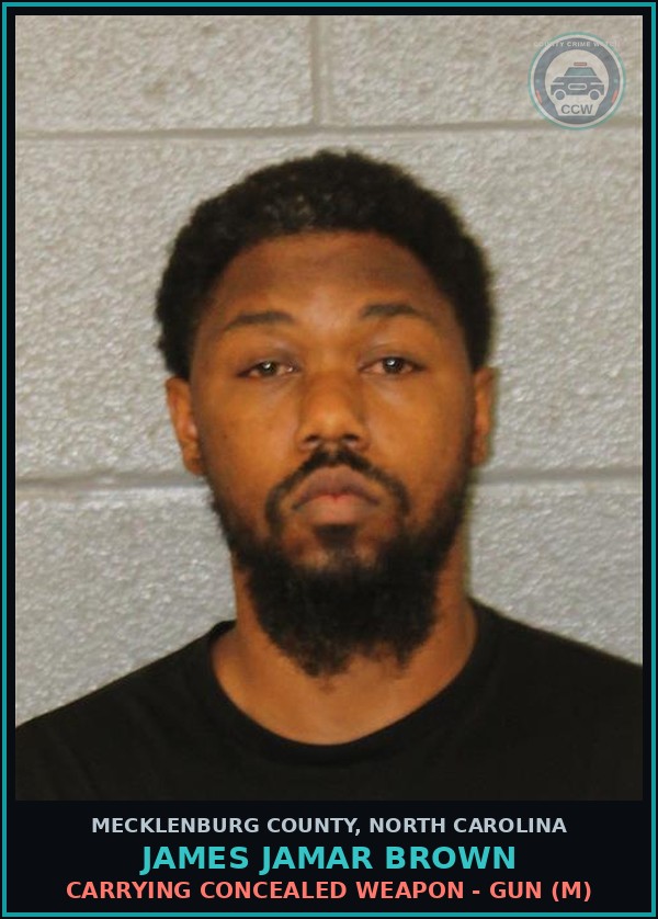 Booking mugshot of JAMES JAMAR BROWN in Mecklenburg County