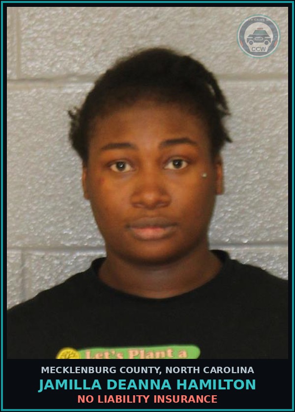 Booking mugshot of JAMILLA DEANNA HAMILTON in Mecklenburg County