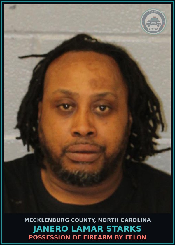 Booking mugshot of JANERO LAMAR STARKS in Mecklenburg County