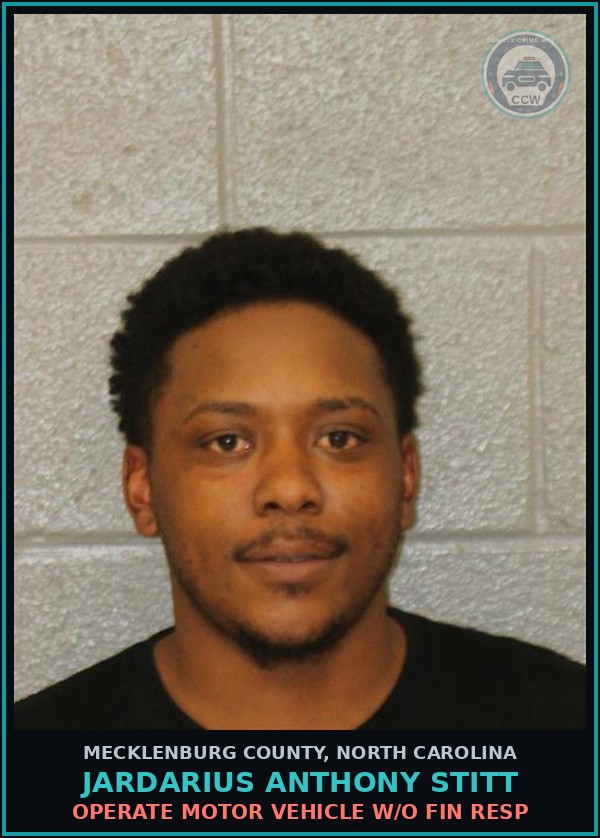 Booking mugshot of JARDARIUS ANTHONY STITT in Mecklenburg County