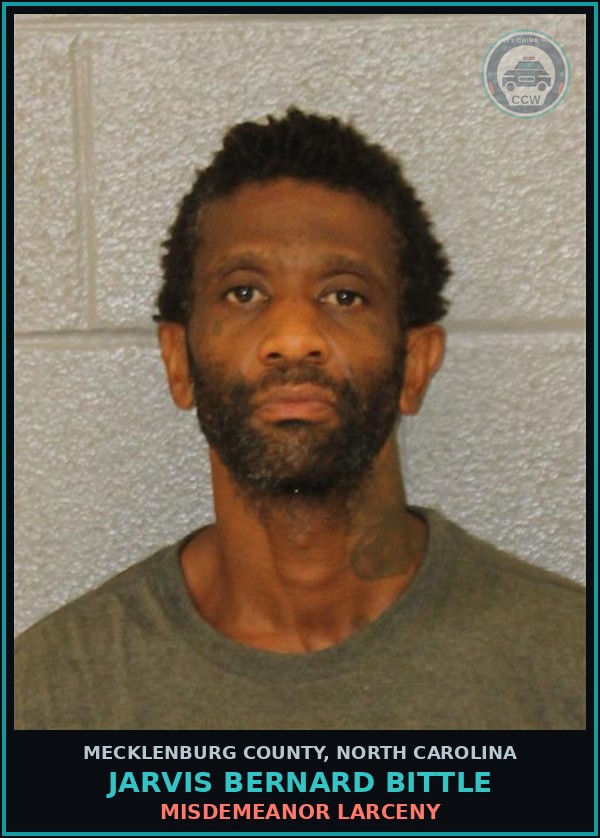 Booking mugshot of JARVIS BERNARD BITTLE in Mecklenburg County