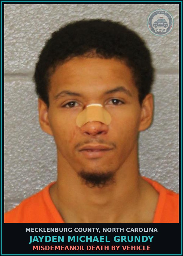 Booking mugshot of JAYDEN MICHAEL GRUNDY in Mecklenburg County