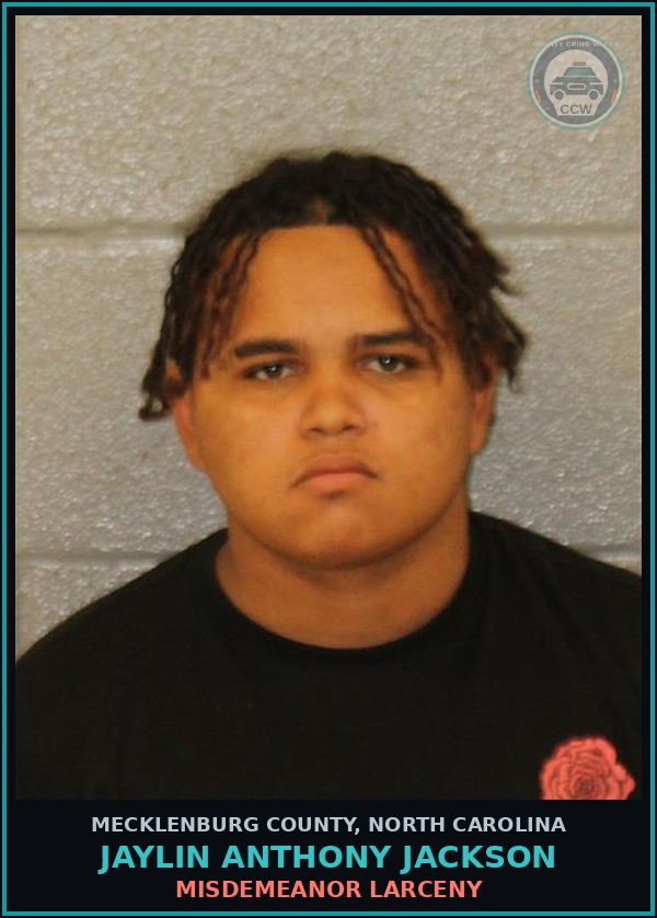 Booking mugshot of JAYLIN ANTHONY JACKSON in Mecklenburg County