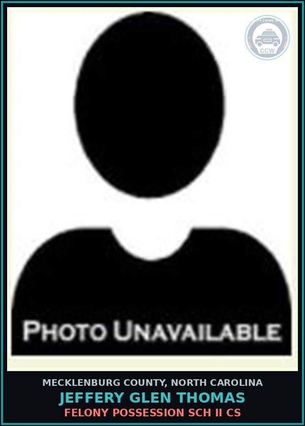 Booking mugshot of JEFFERY GLEN THOMAS in Mecklenburg County
