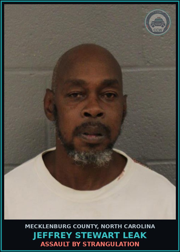 Booking mugshot of JEFFREY STEWART LEAK in Mecklenburg County