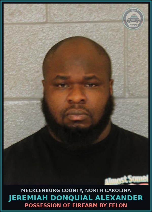 Booking mugshot of JEREMIAH DONQUIAL ALEXANDER in Mecklenburg County