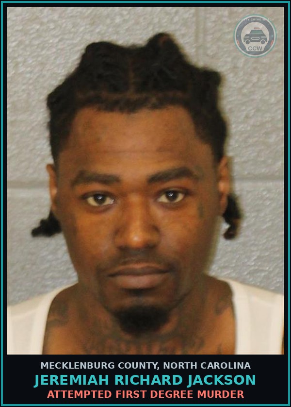 Booking mugshot of JEREMIAH RICHARD JACKSON in Mecklenburg County