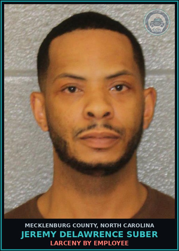 Booking mugshot of JEREMY DELAWRENCE SUBER in Mecklenburg County