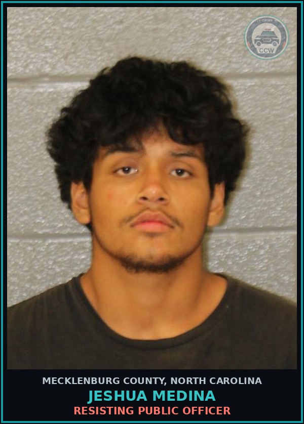 Booking mugshot of JESHUA MEDINA in Mecklenburg County