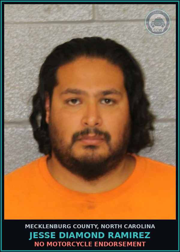 Booking mugshot of JESSE DIAMOND RAMIREZ in Mecklenburg County