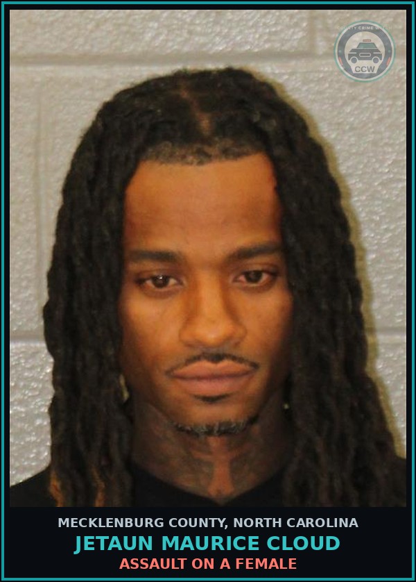 Booking mugshot of JETAUN MAURICE CLOUD in Mecklenburg County
