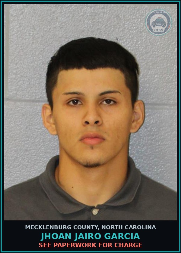 Booking mugshot of JHOAN JAIRO GARCIA in Mecklenburg County