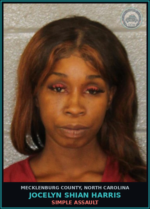 Booking mugshot of JOCELYN SHIAN HARRIS in Mecklenburg County